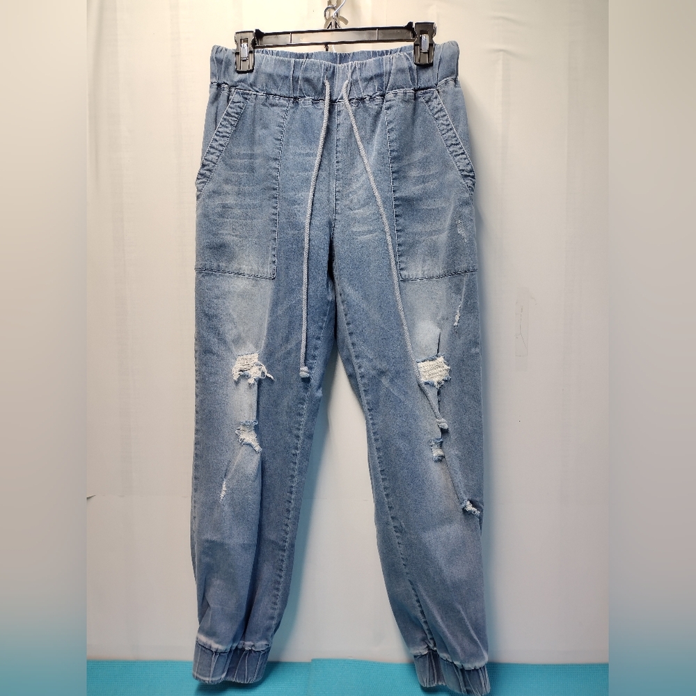 Mustard Seed Women's Stretch High Rise Pull On Jogger Jeans M